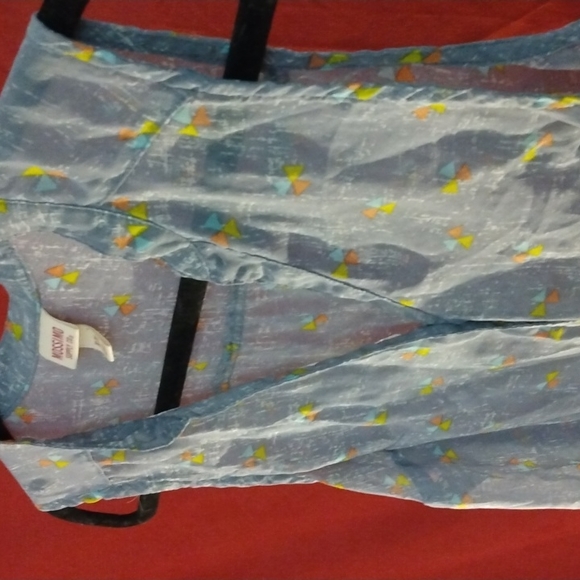 Mossimo sheer sleeveless top grey blue used in great condition size XL - Picture 15 of 16